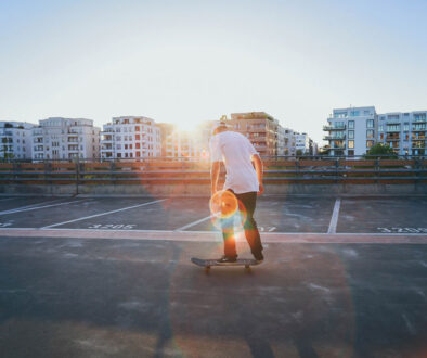 Riding My New Skateboard